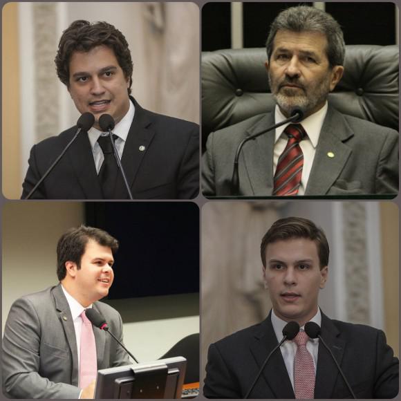 PSB pode ter disputa interna para escolha do candidato. Foto: Lucas Ramos, Gonzaga Patriota, Fernando Filho e Miguel Coelho.