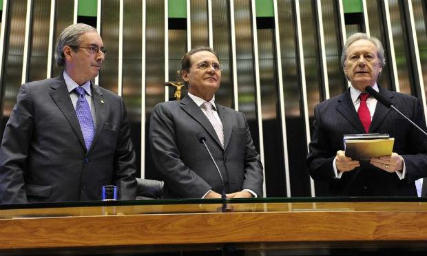 Encontro entre Cunha (esquerda) e Lewandowski (direita) foi realizado no gabinete do presidente do STF / Foto: Arquivo/Câmara dos Deputados/Divulgação