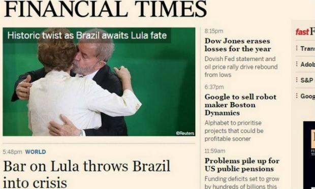 Lula foi manchete nos principais portais e jornais do mundo, após ocupar cadeira de ministro da Casa Civil / Foto: Reprodução