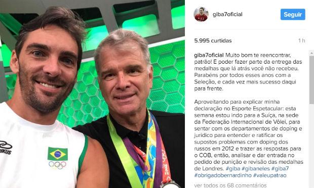Giba vai lutar para trazer para o Brasil mais uma medalha de ouro. / Foto: Reprodução/Instagram.