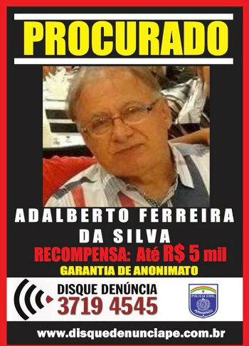 Adalberto Ferreira da Silva, 67, acusado de matar o empresário pernambucano
