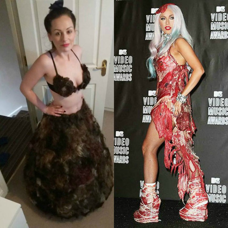 Inspiração foi o vestido de carne de Lady Gaga