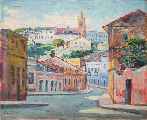 PÓLIS Um dos destaques da exposição são as telas de Mário Nunes que reproduzem  paisagens do Recife e Olinda