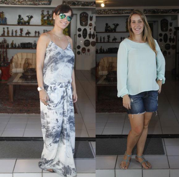 ESTILOSAS Juliana Macedo investiu na estampa e a gravidíssima Duda Hackel foi de shortinho jeans
