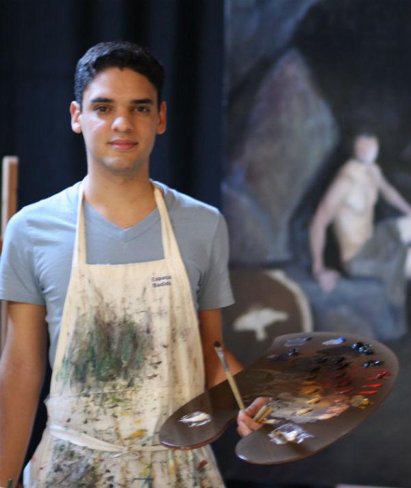 O jovem pintor Rafael Guerra