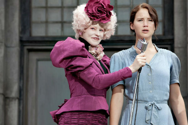 Momento em que, atônita, Katniss (Jennifer Lawrence) se voluntaria no lugar da irmã