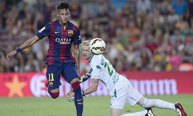 Neynar é o artilheiro do Barcelona no Campeonato Espanhol com oito gols marcados nas oito primeiras rodadas / Foto: AFP