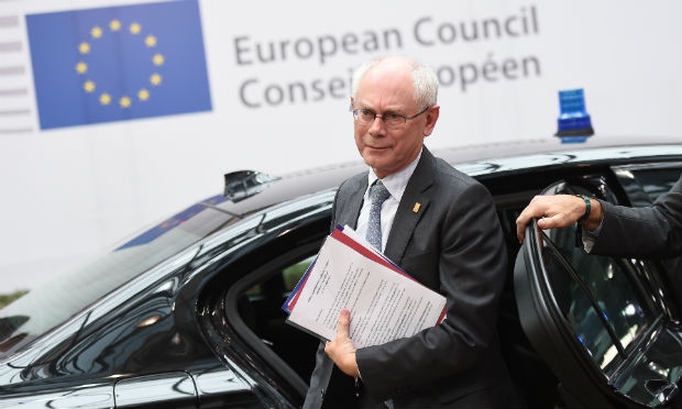 O presidente do Conselho Europeu, Herman Van Rompuy, anunciou o acordo. / Foto: AFP