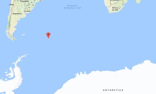 Epicentro do terremoto foi registrado próximo às ilhas South Georgia e South Sandwich / Foto: Reprodução/Google Maps