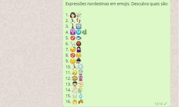 o Portal NE10 jogou um desafio para seus internautas: descobrir qual o significado das expressões nordestinas através dos emojis. / Foto: Reprodução / NE10