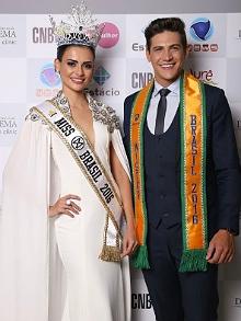 Beatrice ao lado do Mister Mundo Brasil 2016, Carlos Franco